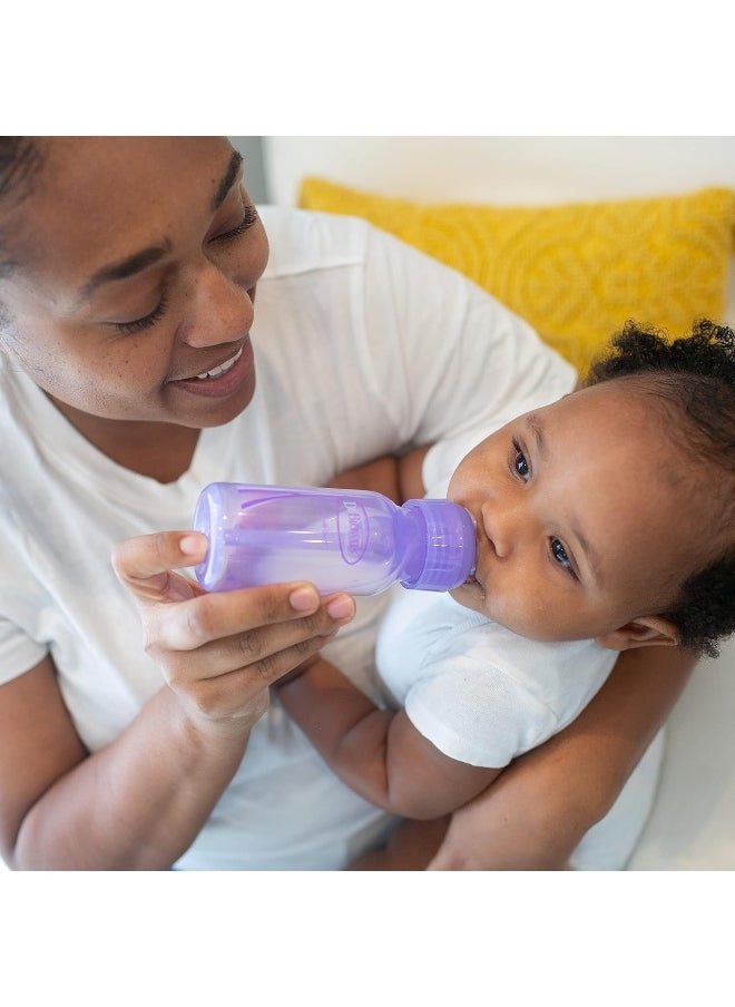 Dr. Brown’s Natural Flow® Anti-Colic Options+™ Narrow Baby Bottle, Lavender, 4oz/120mL, with Level 1 Slow Flow Nipple, 3-Pack