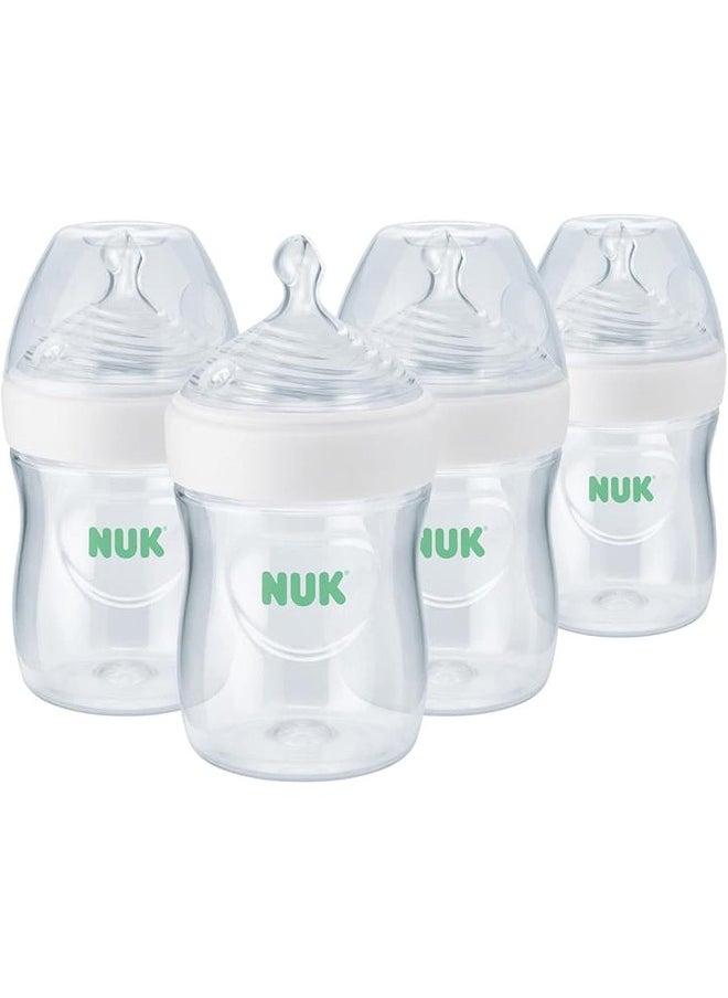 NUK Simply Natural Baby Bottle with SafeTemp, 5 oz, 4 Pack