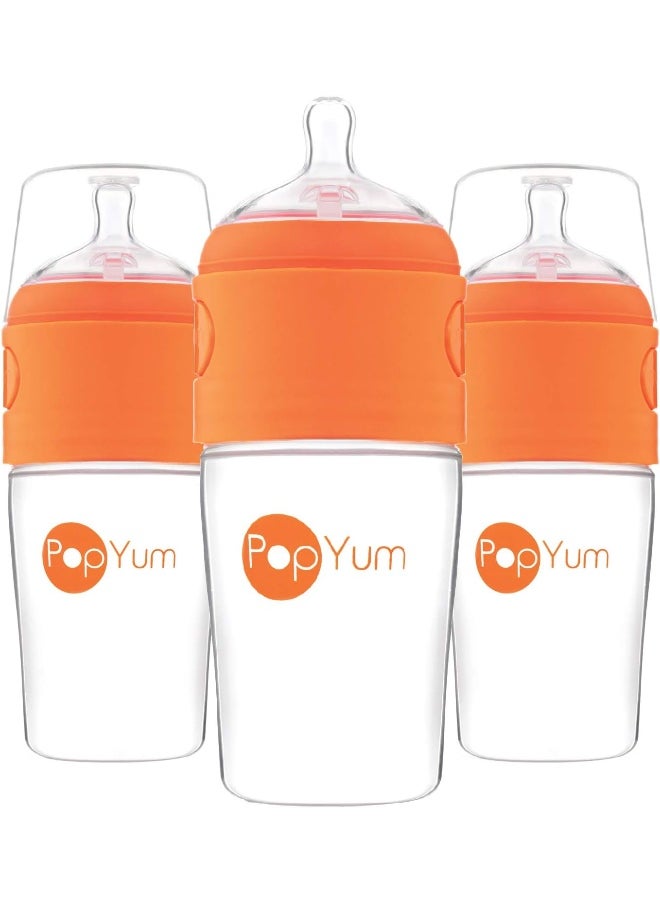 PopYum 9 oz Anti-Colic Formula Making/Mixing/Dispenser Baby Bottles, 3-Pack
