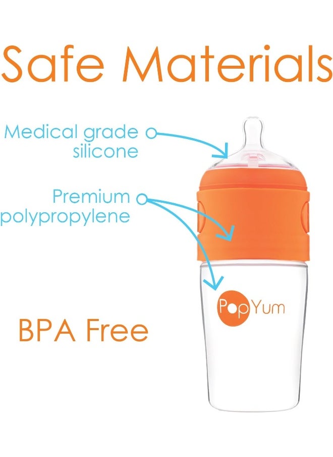 PopYum 9 oz Anti-Colic Formula Making/Mixing/Dispenser Baby Bottles, 3-Pack