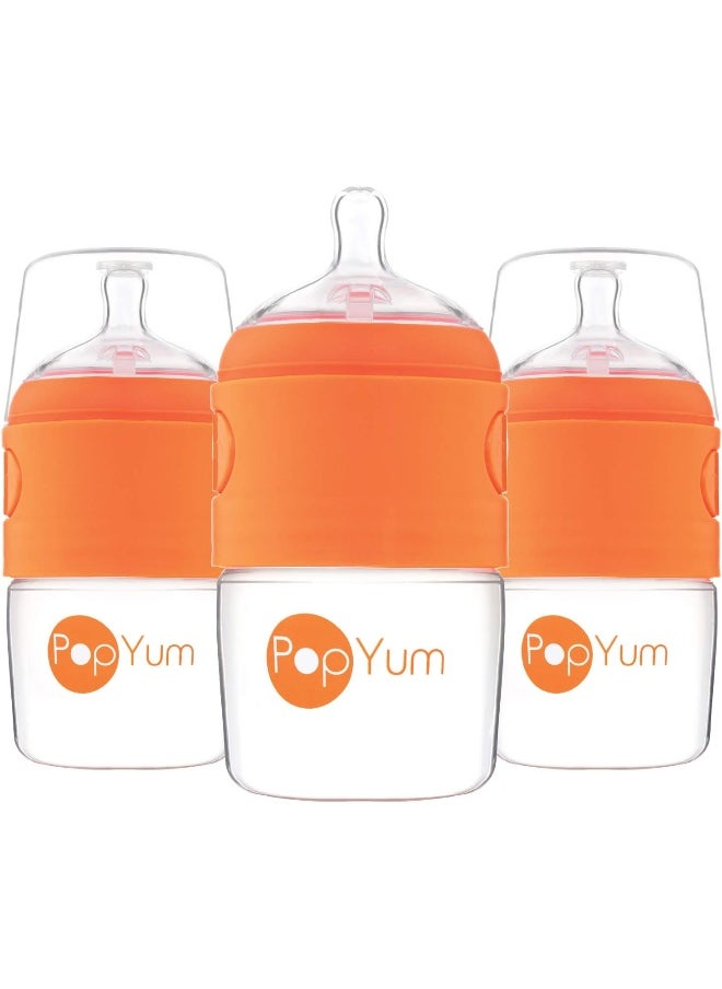 PopYum 5 oz Anti-Colic Formula Making/Mixing/Dispenser Baby Bottles, 3-Pack