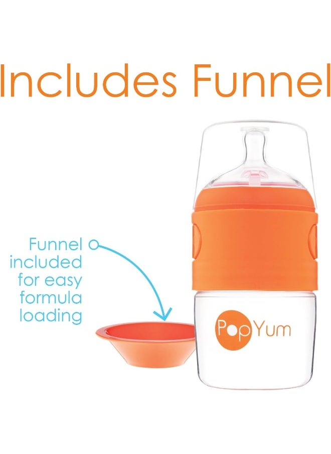 PopYum 5 oz Anti-Colic Formula Making/Mixing/Dispenser Baby Bottles, 3-Pack
