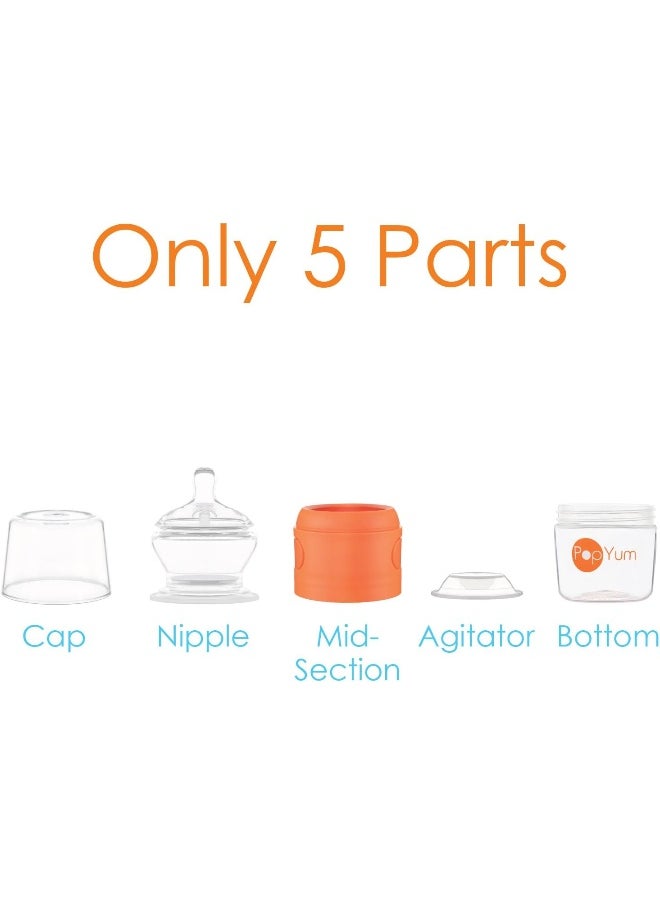 PopYum 5 oz Anti-Colic Formula Making/Mixing/Dispenser Baby Bottles, 3-Pack