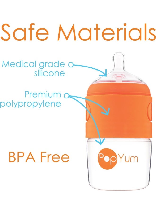 PopYum 5 oz Anti-Colic Formula Making/Mixing/Dispenser Baby Bottles, 3-Pack