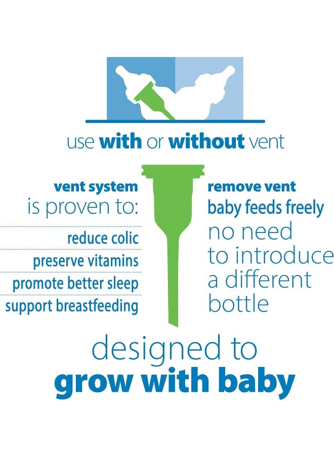 Dr. Brown's Natural Flow® Anti-Colic Options+™ Narrow Baby Bottles 8 oz/250 mL, with Level 1 Slow Flow, 3 Pack, Purple, 0m+