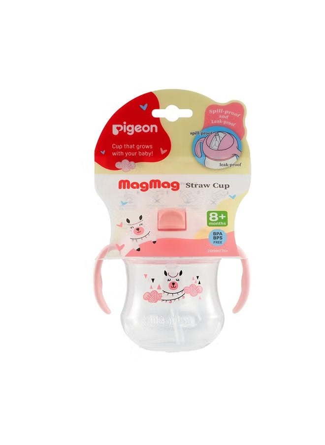 MagMag Straw Cup – 200 ML Spill-Proof, Leak-Proof, BPA/BPS Free Cup with Angled Straw and Easy-Grip Handles