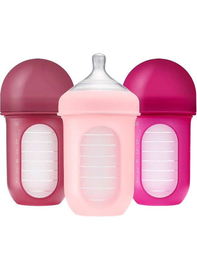 Boon NURSH 8oz Bottle 3pk - Pink Multi