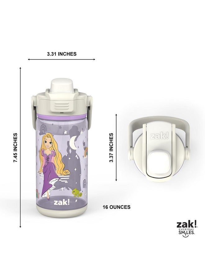zak! Beacon Bottle Set of 2, Disney Princess - 16 oz Each - Durable Plastic - Silicone Spout & Leak-Proof Lid - Dishwasher Safe