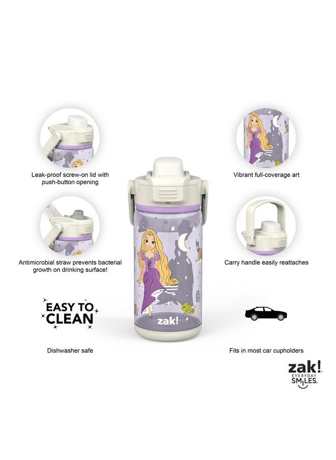 zak! Beacon Bottle Set of 2, Disney Princess - 16 oz Each - Durable Plastic - Silicone Spout & Leak-Proof Lid - Dishwasher Safe