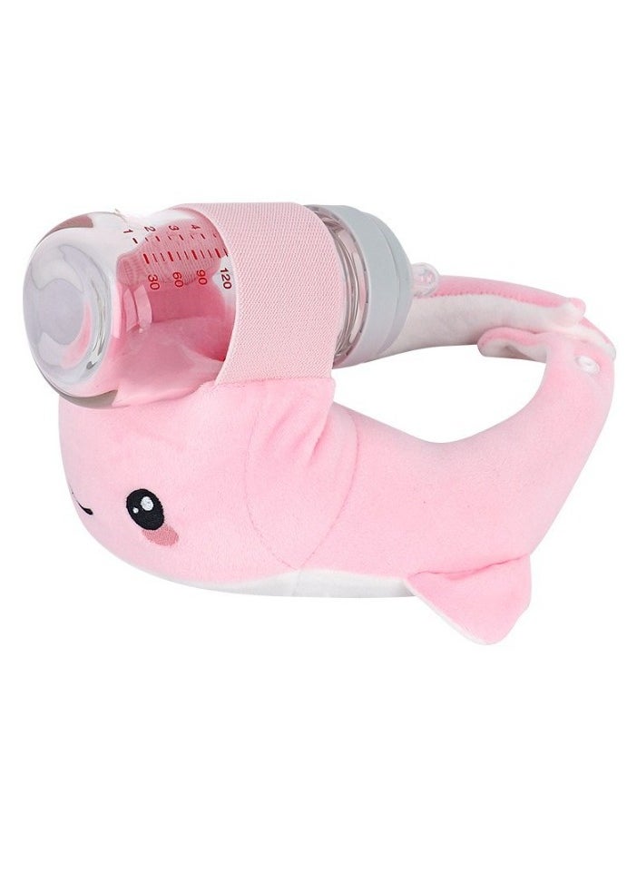 Baby Bottle Holder, Safe And Interactive Bottle Support Cushion, Portable Self Feeding Infant Bottle Propper, Hands Free Bottle Holder For Babies Newborn, (1pc, Pink)