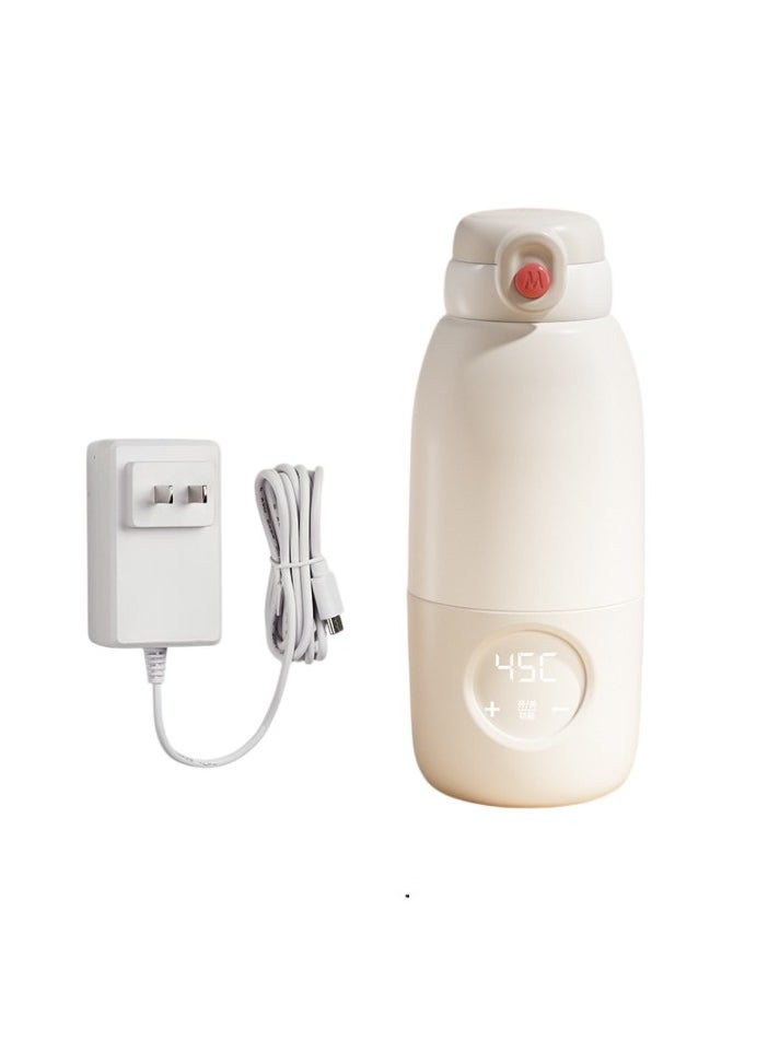 Baby Thermostatic Kettle, Wireless Portable Thermostatic Water Cup, Insulated Milk Adjuster Milk Maker, Lightweight And Durable Milk Warmer, (1pc, Beige Charging Version With Adapter)