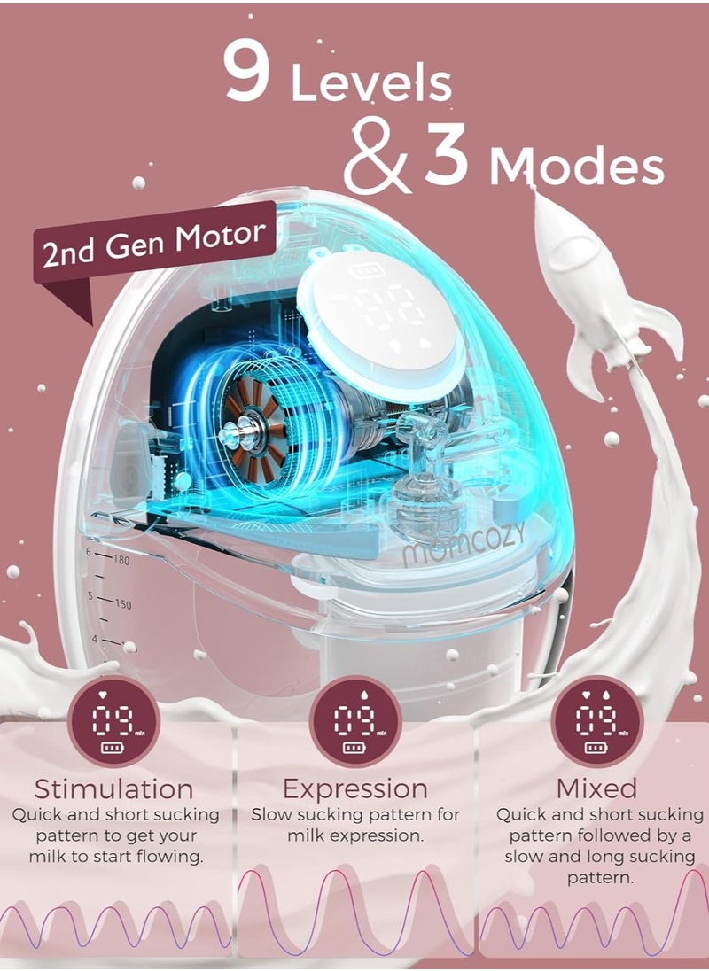 Breast Pump Hands Free Mobile Style | M6, Wearable Breastfeeding Pump Ideal Rhythm for More Milk, DoubleFit Flange More Fit & Discreet with 3 Modes & 9 Levels