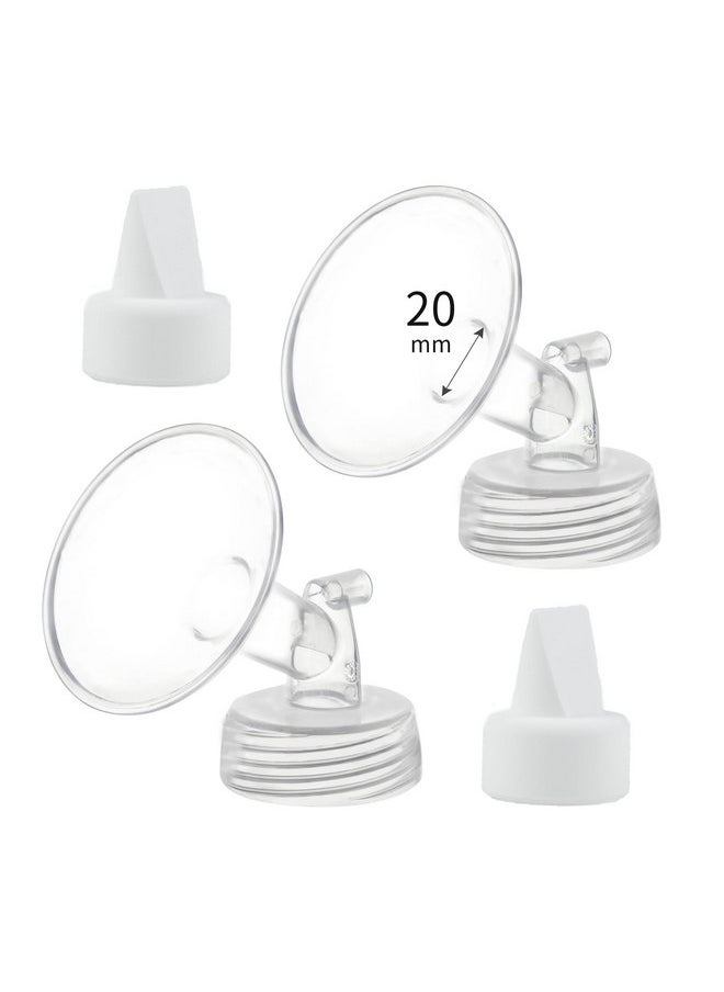 Momstouch 20mm Flange and Duckbill Valve Compatible with Spectra S1 S2 9 Plus Breastpump Replacement to Spectra Pump Parts, Not Original, Replace Spectra Accessories.