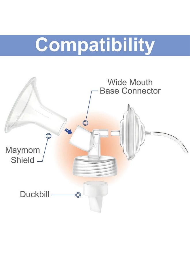 Maymom Widemouth Connector 2pc Compatible w Spectra S1 Spectra S2 Pump; Compatible with Medela PersonalFit Shield, Pumpin Pal Shield, Lansinoh Flange, Maymom MyFit Shields, MyFit Crater Shield