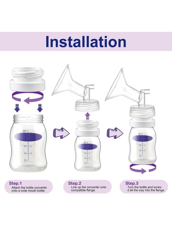 Maymom Bottle Thread Changer Compatible with Spectra 9 Plus Spectra S1 Spectra S2 Flange, Maymom Widemouth Flange, Avent Flange, Compatible with Lansinoh Bottle, Mam Bottle, Pigeon Bottle; 4pc/pk