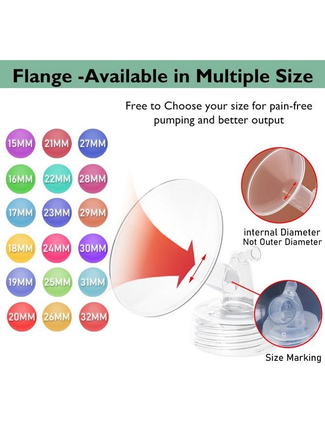 20mm Flange Pump Parts Compatible Spectra S1 S2 9 Breast Pumps Replacement,Full Set Replacements Include Flange Backflow Protector Membrane Duckbill Valve Tube,Not Original Accessories