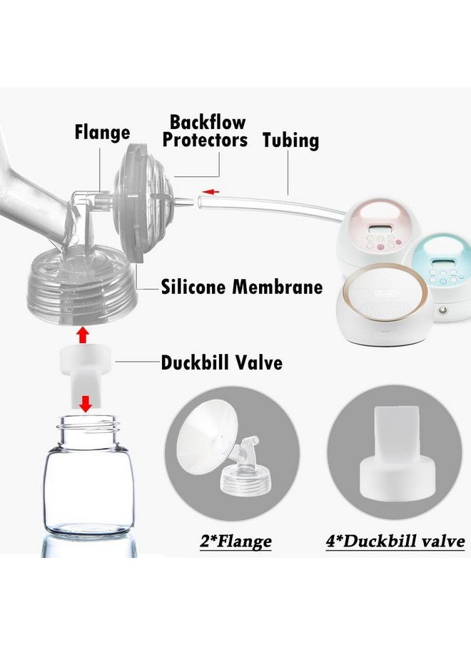 20mm Flange and Duckbill Valve Compatible with Spectra S1 Spectra S2 Spectra9 Plus Synergy Gold Breast Pump, Spectra Pump Parts S2 Parts S2 Accessories Replacement