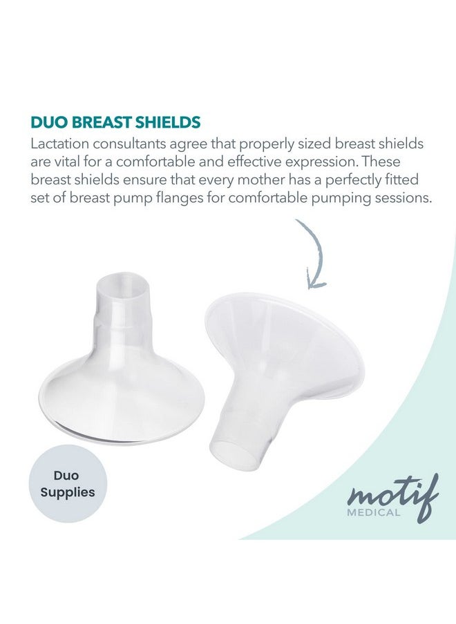 Motif Medical, Duo Breast Shields Flanges, Replacement Parts for Duo Breast Pump - 19mm