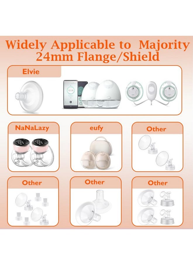 Flange Inserts 13/15/17/19/21mm*2 10PCS,24mm Breast Pump Shields/Flanges Compatible with Momcozy S9/S9pro/S10/S12/S12pro/Spectra/Medela/TSRETE,Reduce 24mm Tunnel Down to Correct Size