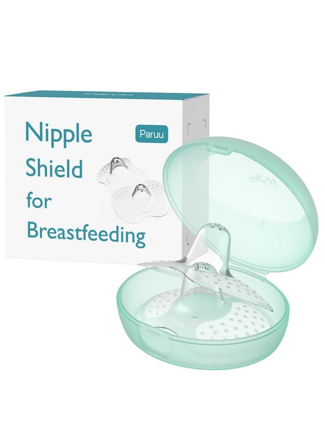 Paruu Contact Nipple Shields, Butterfly Breastfeeding Nipple Shields for Protecting Sore, Flat or Inverted Nipples, 100% Food-Grade Silicone, Made Without BPA/BPS, Include Carry Case (17mm)