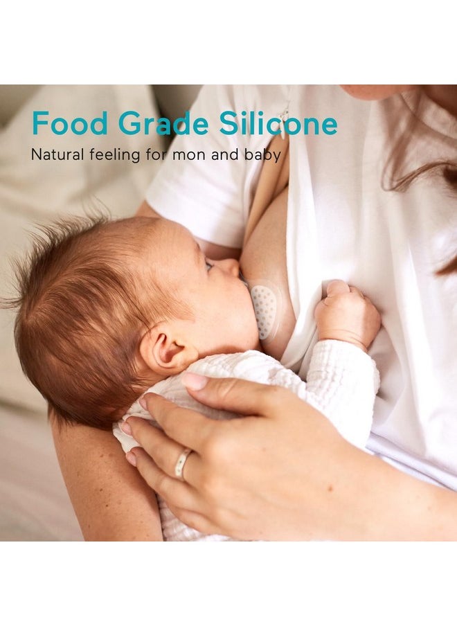 Paruu Contact Nipple Shields, Butterfly Breastfeeding Nipple Shields for Protecting Sore, Flat or Inverted Nipples, 100% Food-Grade Silicone, Made Without BPA/BPS, Include Carry Case (17mm)