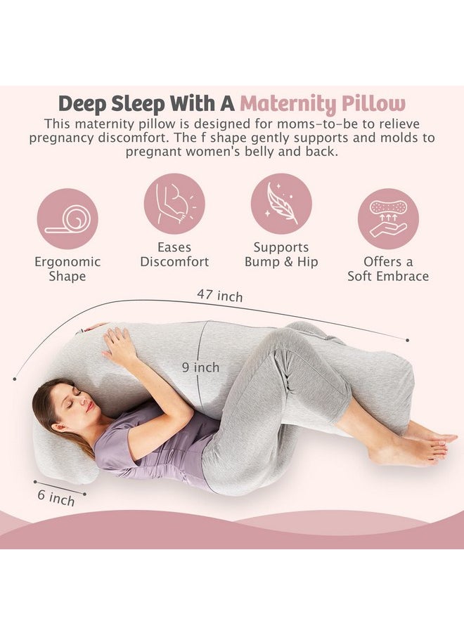 Zomee Comfort Pregnancy Pillow - J Shaped Maternity Pillow for Side Sleeping & Nursing Cozy Support for Neck,Head, Back and Belly, Includes Soft Cover