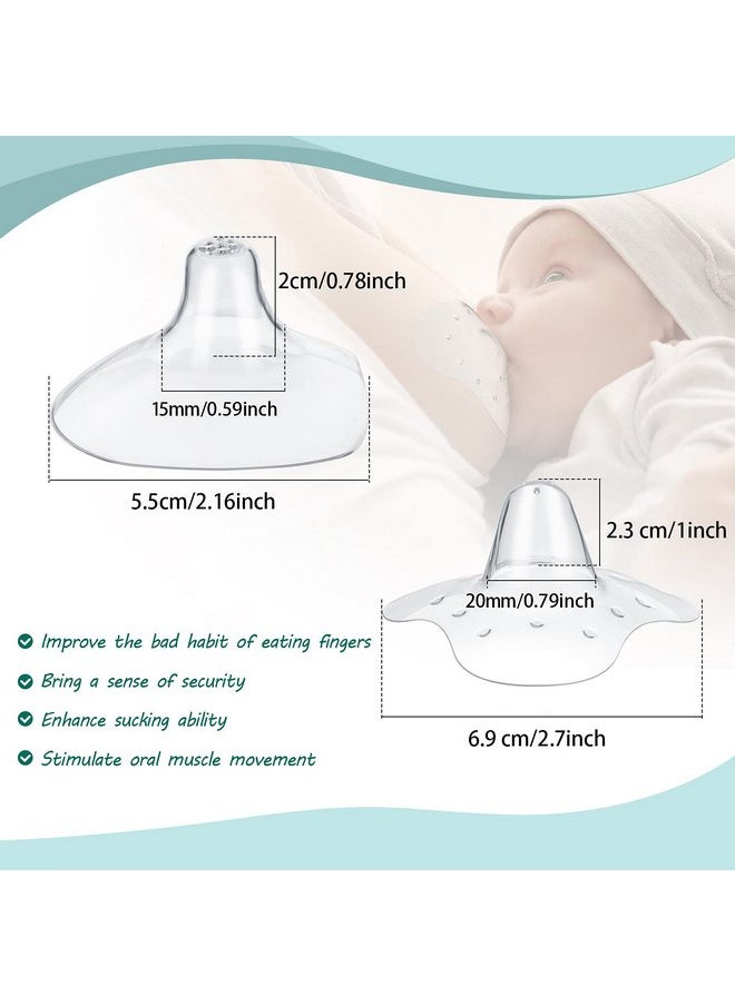 8 Pieces Nipple Cover for Nursing Newborn, Contact Nipple Protector 24 mm 15 mm Nipple Everters with Clear Carrying Case Silicone Nipple Extender for Breastfeeding, Flat or Inverted Nipples