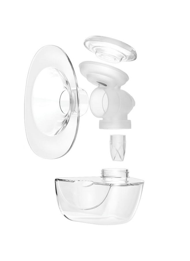 Zomee Fit Breast Shield Replacement Kit Includes; 25mm Flange, Breast Shield Body, Diaphragm, Duckbill Valve and 6 oz Removable, Portable Milk Bottle Storage Container (Pump Not Included)