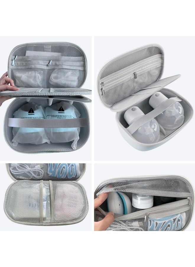 Gowing Wearable Breast Pumps Carrying Bags, Hard Shell Case with Removable Tray, Watertight Breast Pump Storage Bag Compatible with Most of Wearable Breast Pumps, Holds 2 Pumps