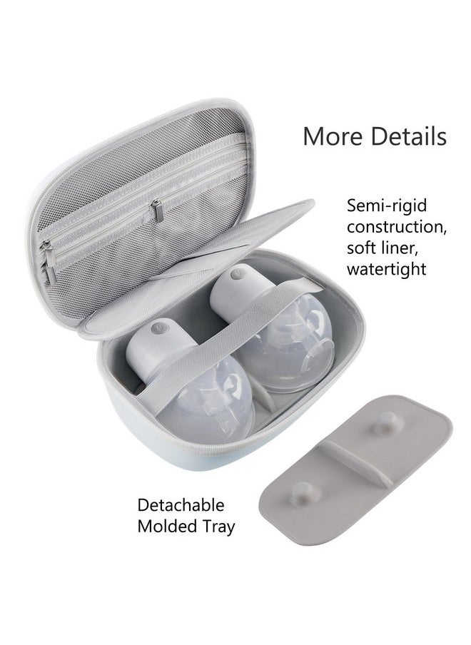 Gowing Wearable Breast Pumps Carrying Bags, Hard Shell Case with Removable Tray, Watertight Breast Pump Storage Bag Compatible with Most of Wearable Breast Pumps, Holds 2 Pumps