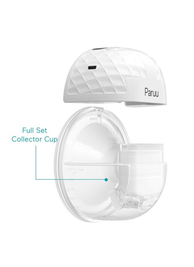 Paruu P10 Full Set Collector Cup, Original Breast Pump Parts, Wearable Breast Pump Replacement Accessories, 1 Set