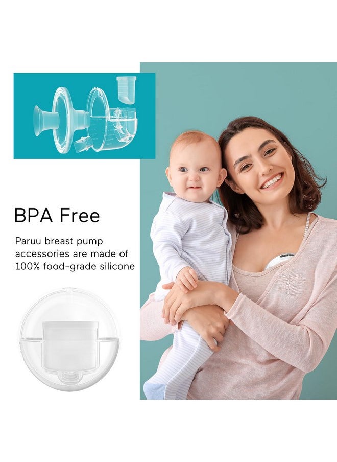 Paruu P10 Full Set Collector Cup, Original Breast Pump Parts, Wearable Breast Pump Replacement Accessories, 1 Set