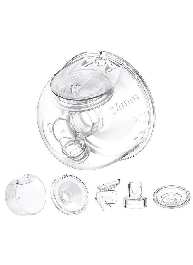 Beast Pump Full Set Milk Collector Cup 24mm Only Compatible with Momcozy S12 Pro/S9 Pro Breast Pump, NOT for S9/S12,for S12 Pro/S9 Pro Wearable Breast Pump Replacement Parts with 24mm Flange