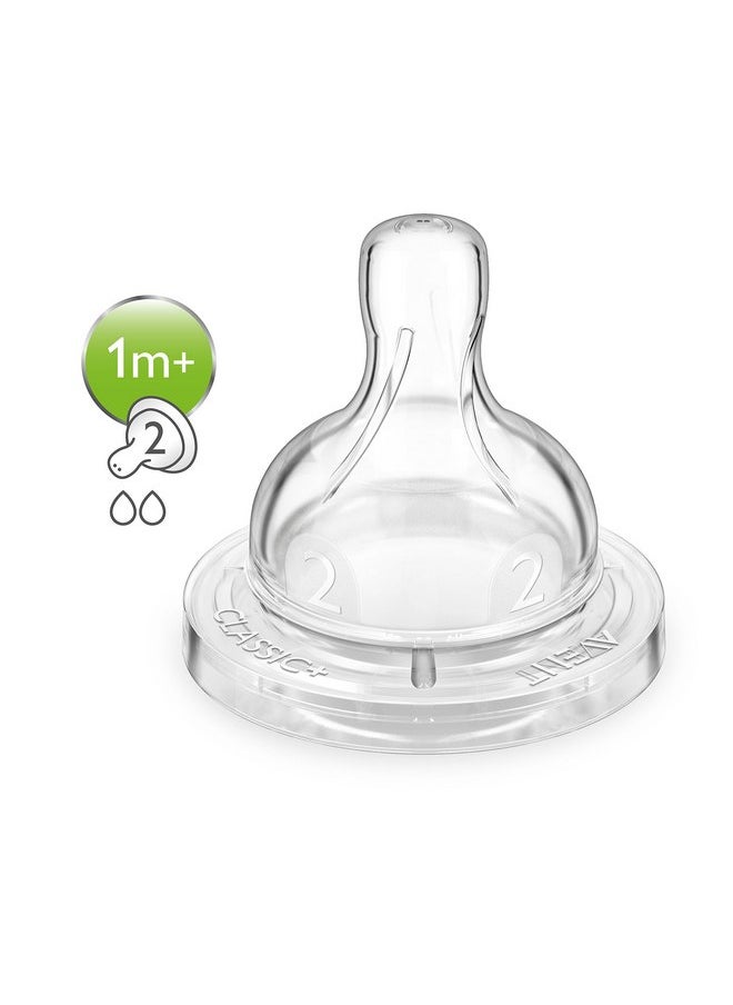 Philips Avent Anti-Colic Baby Bottle Slow Flow Nipple, 4pk, Flow 2, SCF422/47