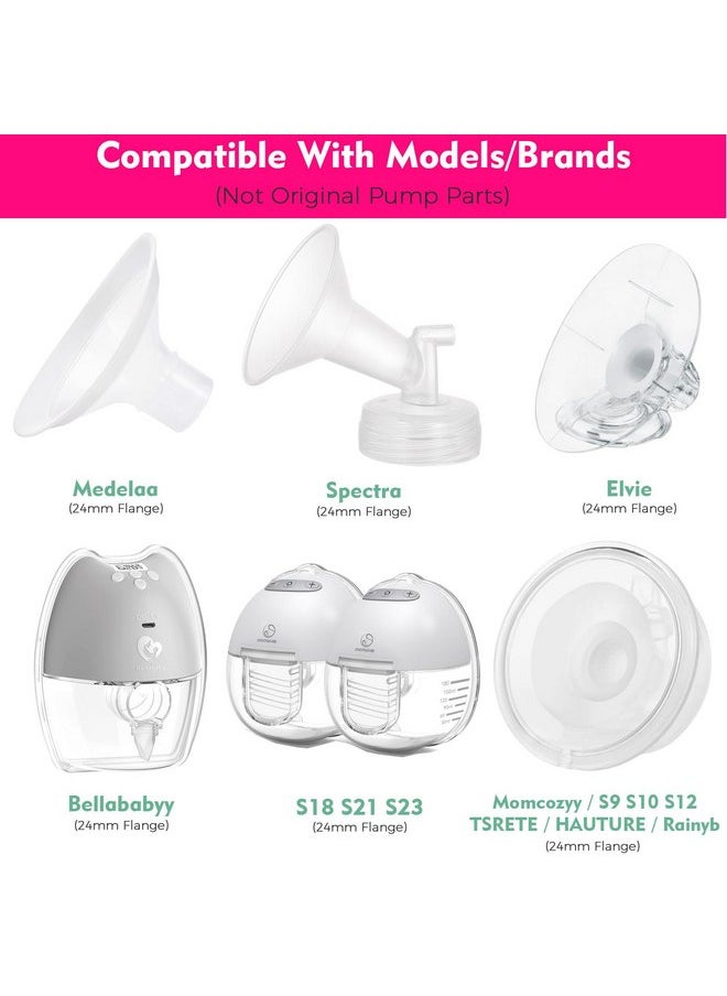 Durceler 16mm Silicone Flange Inserts Compatible with Medela/for Spectra S1 S2 / Elvie / S18 S21 / Momcozy S9 S12/ TSRETE 24mm Breast Pump Shields or Freemie 25mm; Reduce Nipple Tunnel Down to 16mm