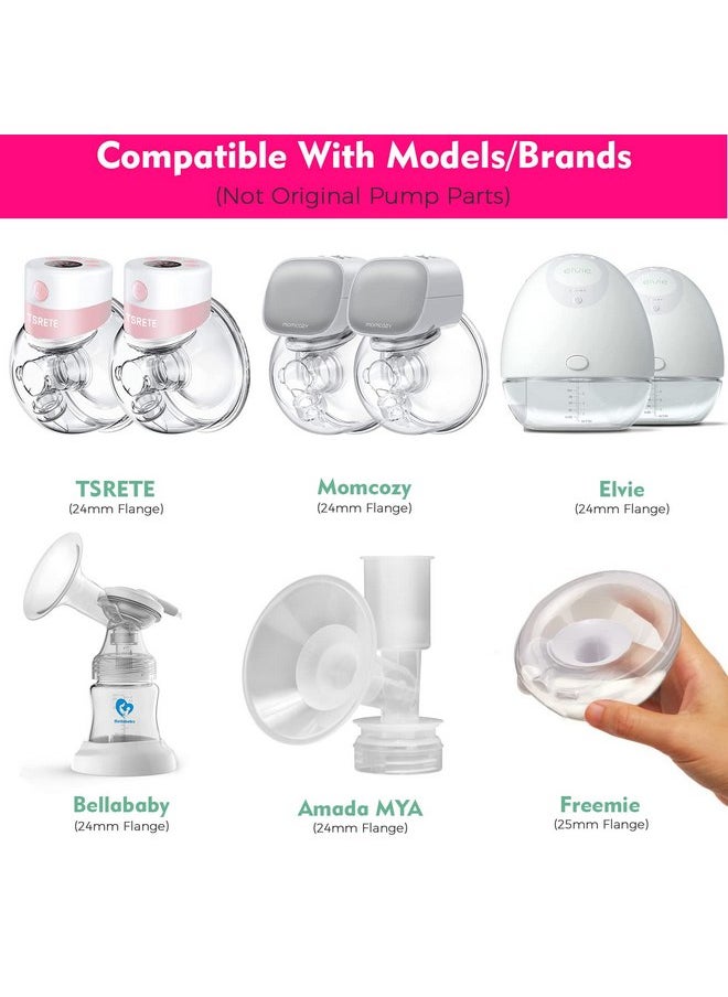 Durceler 18mm Silicone Flange Inserts Compatible with Medela/for Spectra S1 S2 / Elvie / S18 S21 / Momcozy S9 S12/ TSRETE 24mm Breast Pump Shields or Freemie 25mm; Reduce Nipple Tunnel Down to 18mm
