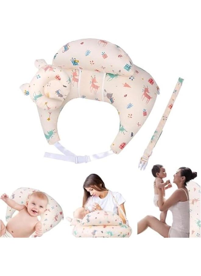 Durku Nursing Pillow for Breastfeeding, Breast Feeding Pillow for Mom & Baby Support, Removable Cotton Cover, Adjustable Waist Strap, Newborn Essentials Must Haves,Baby Pillow (Style A)