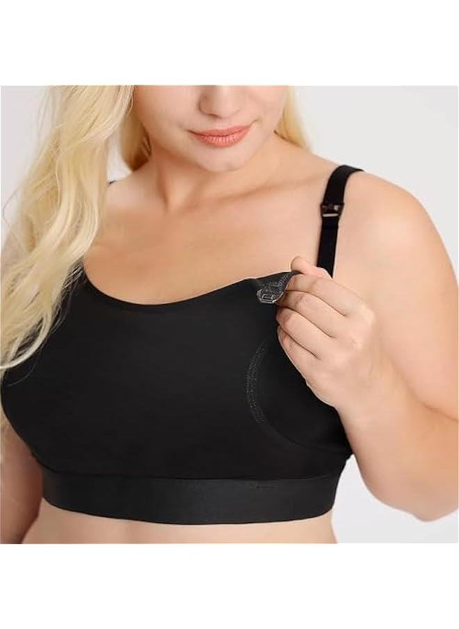 Hands Free Pumping Bra, Adjustable Breast-Pumps Holding and Nursing Bra, Pumping & Nursing Bra in One-XL