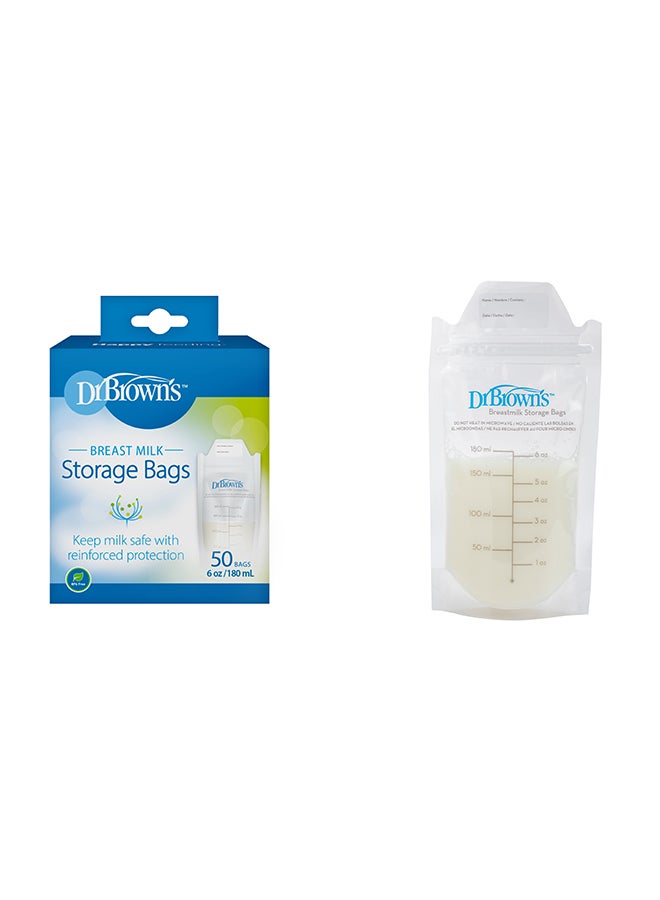 Pack Of 50 Breastmilk Storage Bags 180 ML