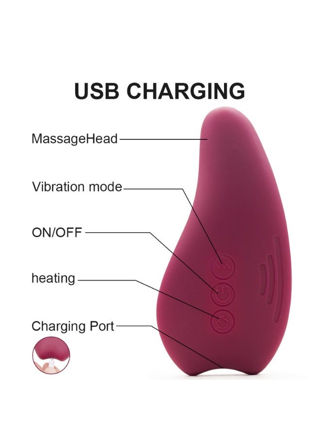 Warming Lactation Massager 2-in-1, Soft Breast Massager for Breastfeeding, Heat + Vibration Adjustable for Clogged Ducts, Improve Milk Flow, Engorgement