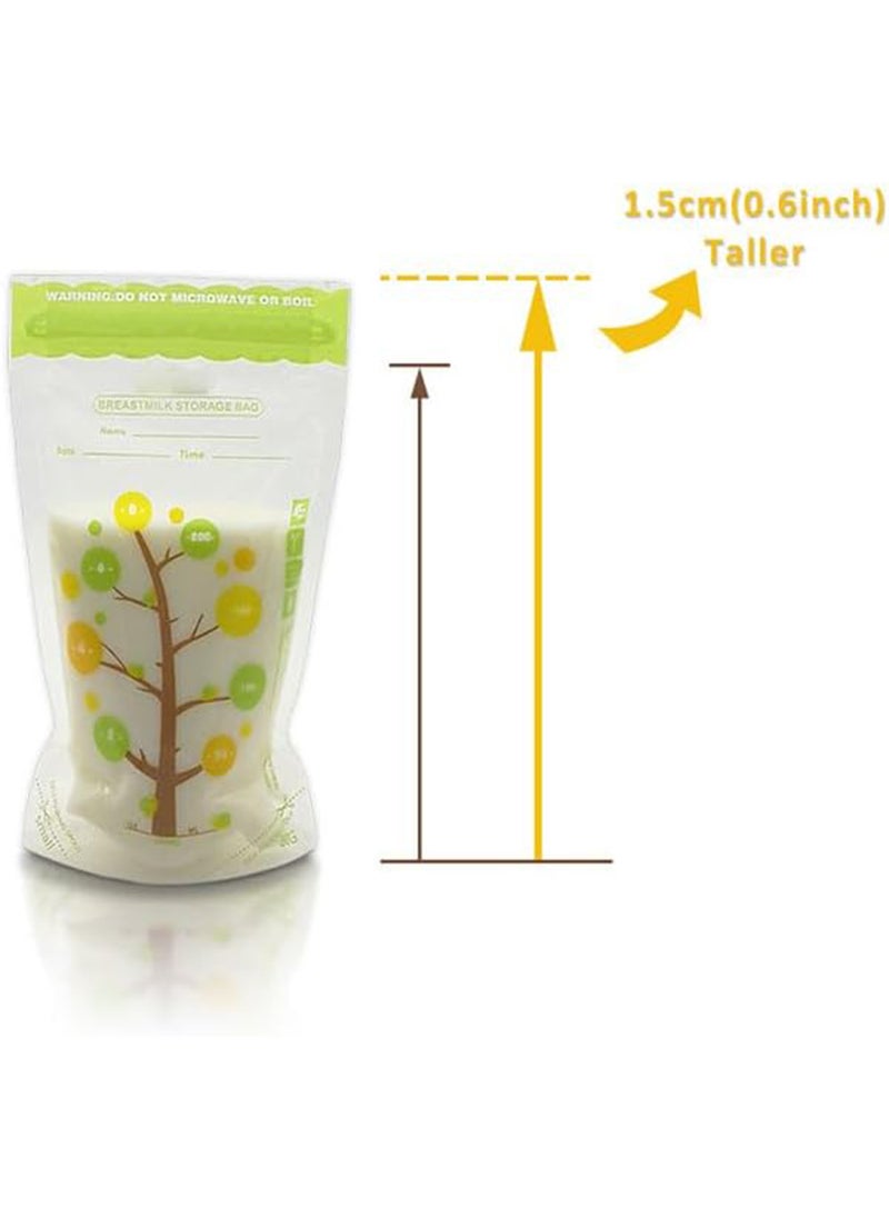 Pack Of 112 Baby Breast Milk Storage Bags With Double Zipper And Self-standing Bottom Design, 250 ML