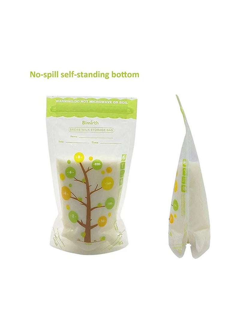 Pack Of 112 Baby Breast Milk Storage Bags With Double Zipper And Self-standing Bottom Design, 250 ML