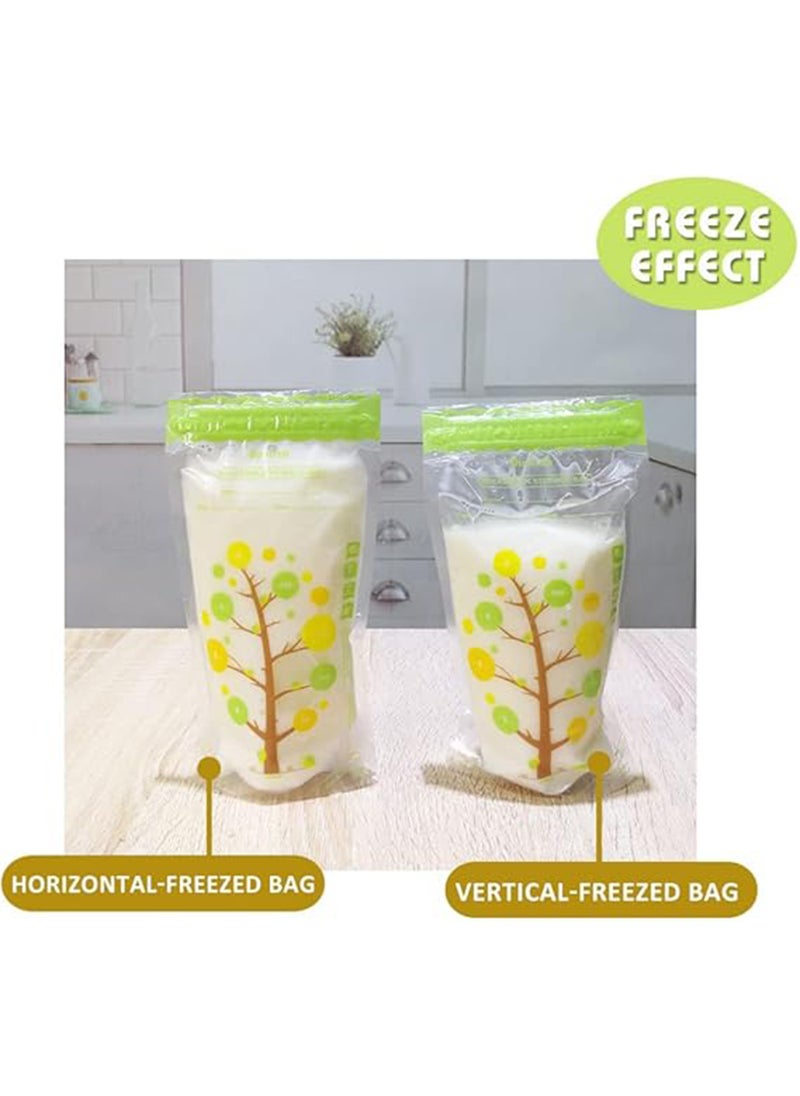 Pack Of 112 Baby Breast Milk Storage Bags With Double Zipper And Self-standing Bottom Design, 250 ML