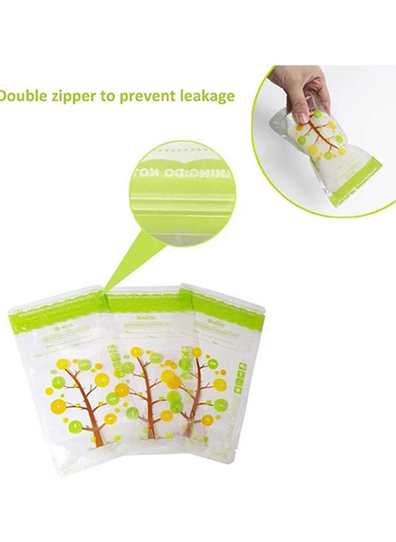 Pack Of 112 Baby Breast Milk Storage Bags With Double Zipper And Self-standing Bottom Design, 250 ML
