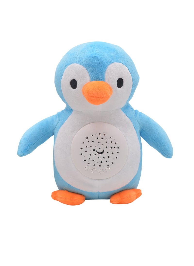 Baby Penguin Projector Night Light, Infant Sleep Starry Sky Projector, Baby Comfort Projection Night Light With Music, Durable Projector Lamp For Toddlers Kids, (1pc, Blue)