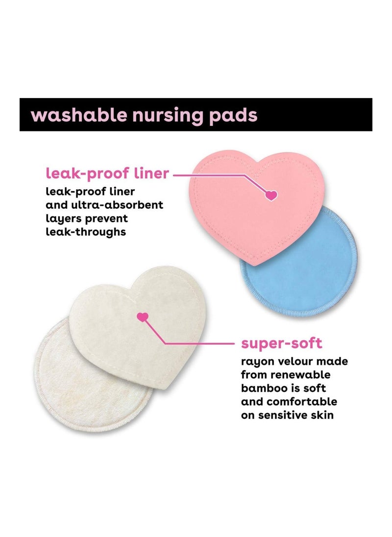 Bam Womens Nursing Pads Reusable And Washable 3 Regular Pairs And 1 Overnight Pairs Leak Proof Pads For Breastfeeding 4 Pairs