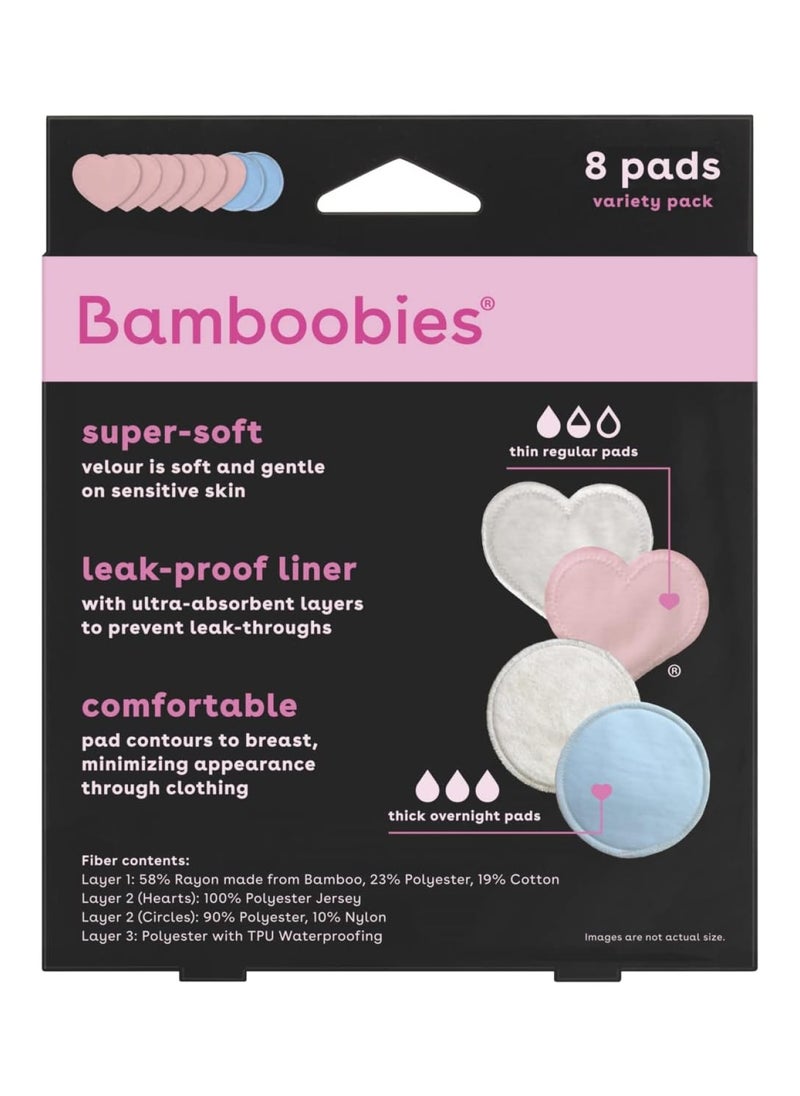 Bam Womens Nursing Pads Reusable And Washable 3 Regular Pairs And 1 Overnight Pairs Leak Proof Pads For Breastfeeding 4 Pairs