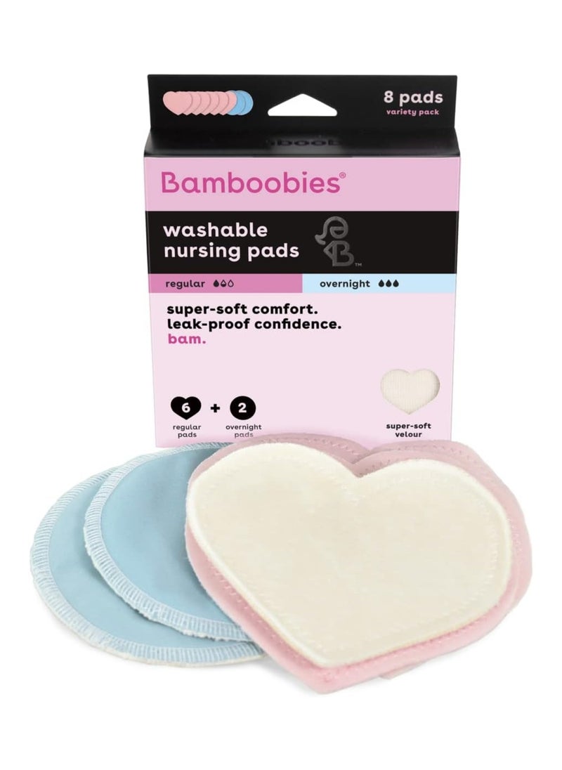 Bam Womens Nursing Pads Reusable And Washable 3 Regular Pairs And 1 Overnight Pairs Leak Proof Pads For Breastfeeding 4 Pairs