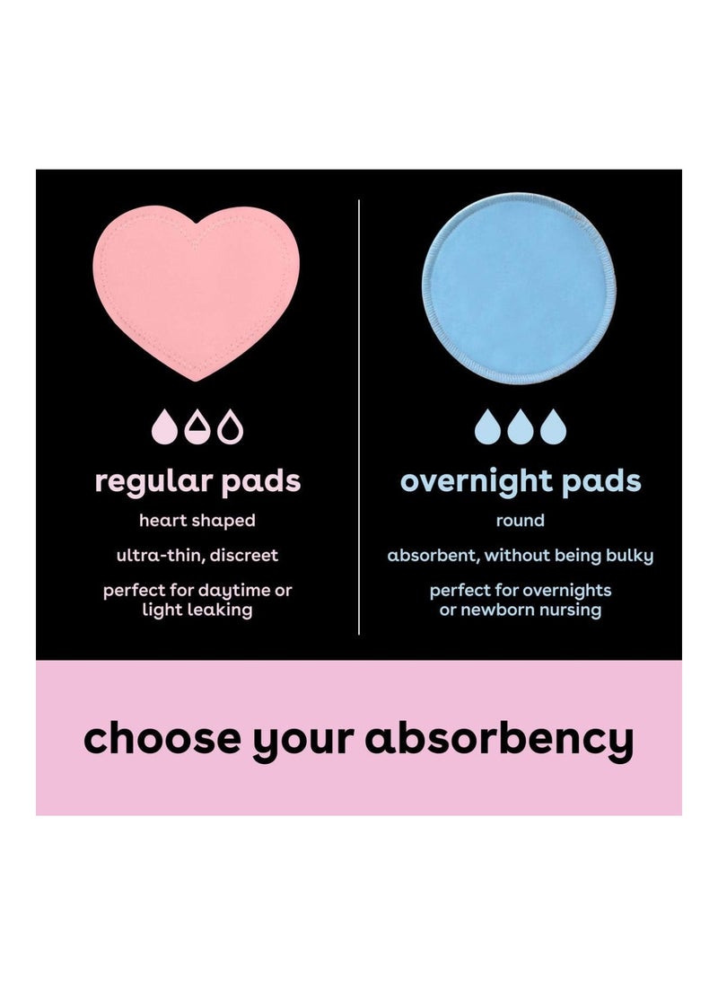 Bam Womens Nursing Pads Reusable And Washable 3 Regular Pairs And 1 Overnight Pairs Leak Proof Pads For Breastfeeding 4 Pairs