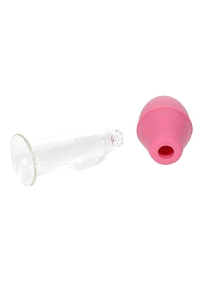 Manual Breast Care Pump With Glass Shield - Pink/Clear